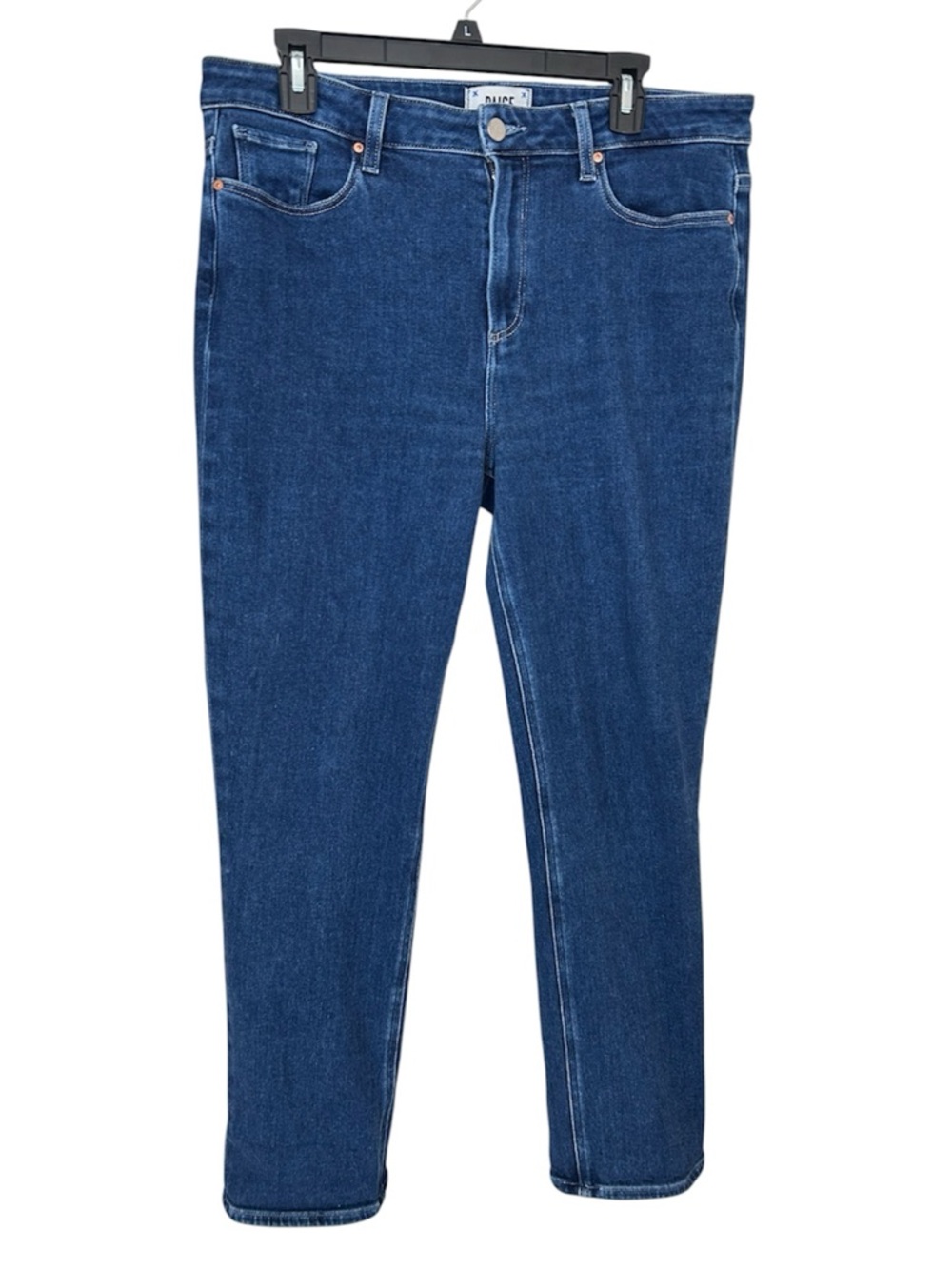 PAIGE • Cindy High Rise Ankle Straight Jeans • Dark Blue